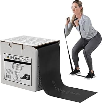 Professional Non-Latex Resistance Bands For Upper and Lower Body Exercise Workouts, Physical Therapy, Lower Pilates, 25 Yard Roll Dispenser Box, Black, Special Heavy, Advanced Level 1