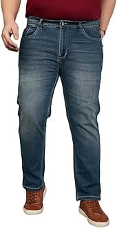 Bigbanana Plus Size Men's Regular Fit Washed Jeans