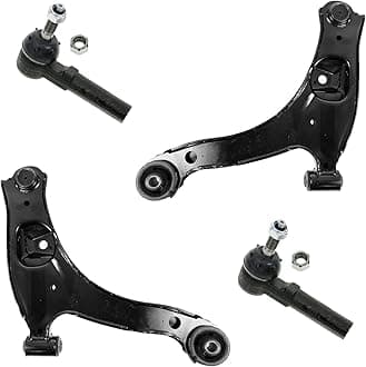 TRQ Front Steering & Suspension Kit Control Arm with Ball Joint Tie Rod Compatible with 2001-2010 Chrysler PT Cruiser 2000-2005 Dodge Neon