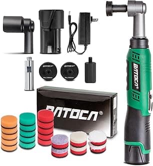 BATOCA S6 Mini Polisher Cordless Polisher for Car Detailing, 1x2.0Ah Battery, 0mm Rotary Polisher Car Buffer,1 Inch Micro Polisher with 6 Variable Speed 1000-5000 RPM for Car Polishing,Cleaning