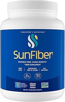 Tomorrow's Nutrition, Sunfiber, Prebiotic Fiber Supplement for Digestive Health, Low FODMAP, Gluten-Free, Unflavored, 90 Servings