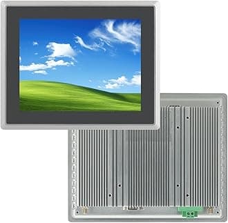 8 inch Capacitive Multi-Touchscreen Industrial Embedded Win-10 PC Monitor, IP65 Screen with 10 Points Touch Display, i5+RAM 4G+128G SSD, Integrated Phoenix2pin, HD-MI-Out & USB Ports