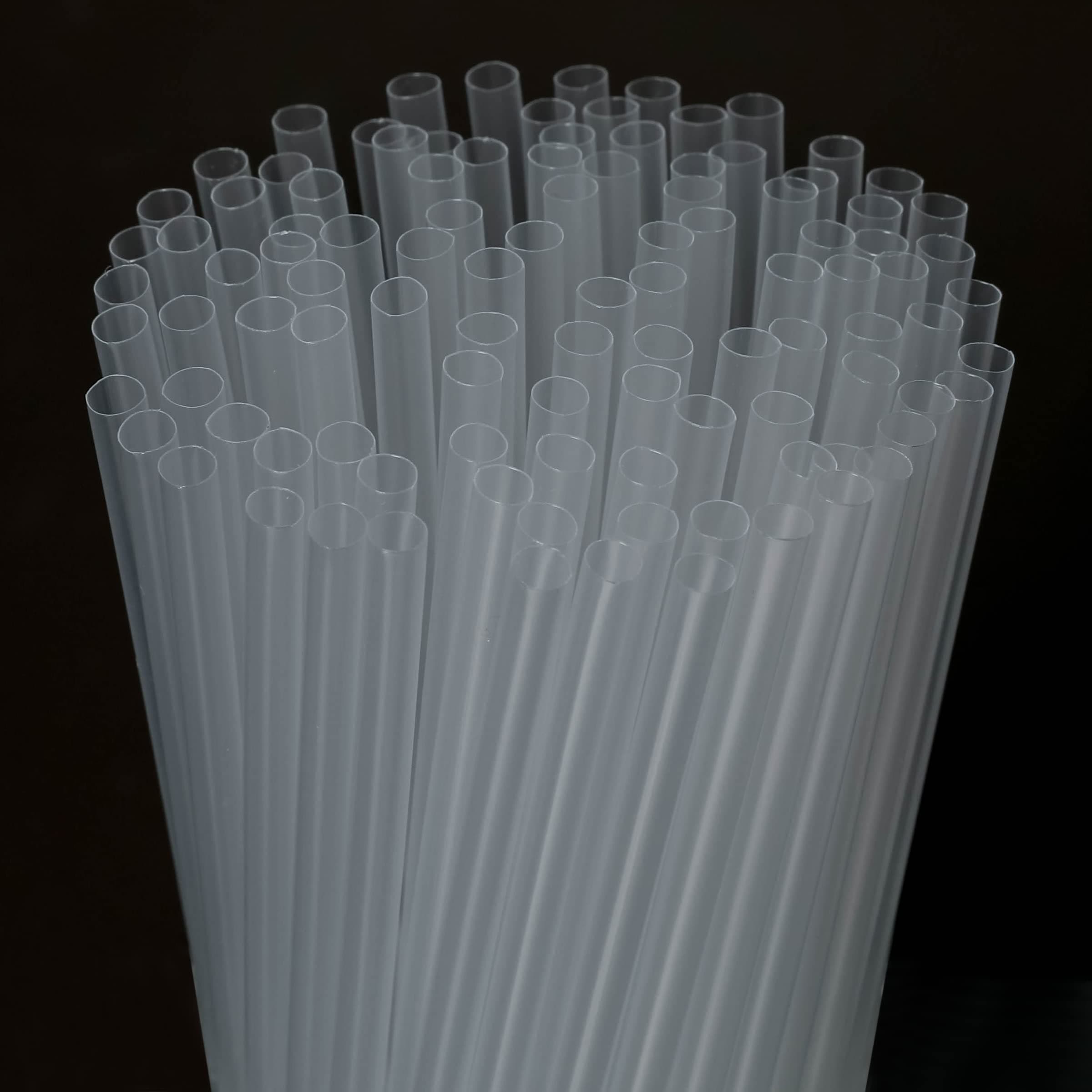 200 Pcs Clear Disposable Drinking Plastic Straws.(0.23'' diameter and 8.26" long)-Clear