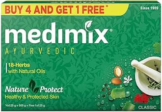 Medimix Ayurvedic Classic 18 Herbs Soap, 125g (4+1 Super Saver Pack, Save Rs.40)