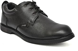 STONIX® Formal Premium Safety Shoes for Men's With Industrial Steel Toe cap | Anti-Slip and Water Resistant | Genuine & TPR Sole | Durable for Construction Work's,(SIZE-07, BLACK)