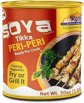 Rani Soya Tikka Peri-Peri 30oz (1.875lbs) 850g Ready for Cook ~ Easy Open Lid | All Natural | Vegan | No Colors | NON-GMO | Kosher | Indian Origin | Soy Based Meat Substitute