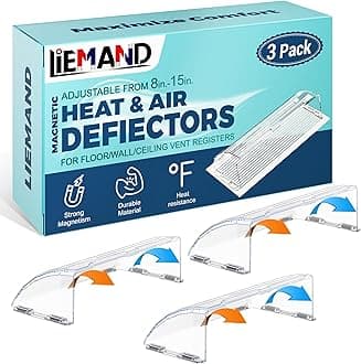 Heat & Air Vent Deflector,Adjustable Between 8’’ to 15’’,Heat Resistant Magnetic Floor Vent deflectors/ac Vent Deflector/Ceiling Vent deflector-3PACK