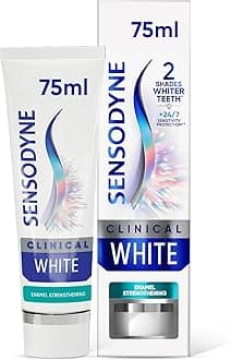 Sensodyne Clinical White Sensitive Teeth Whitening Toothpaste, Enamel Strengthening, Mint, 75ml