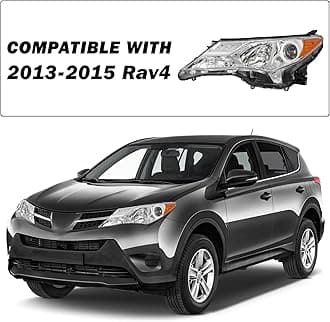SOCKIR Headlight Assembly Fit for 2013 2014 2015 Rav4, 13 14 15 Rav 4 Halogen OE Style Headlamp Replacement Driver and Passenger Side