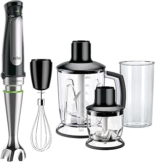 Braun 0X22111288 MQ 7045X Immersion Blender, Plastic, 1.25 Liters, Black, Stainless Steel, 1000 Watts