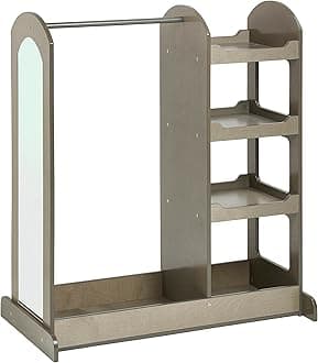 Dress Up Center with Mirror, Grey Wash