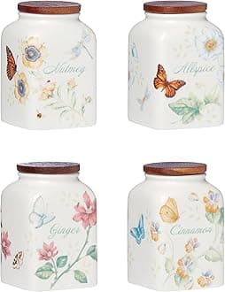 Butterfly Meadow Baking Spice Jars, Set of 4, 1.40 LB, Multi