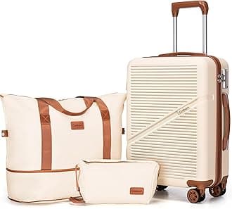 Carry On Luggage Set 22x14x9 Airline Approved, 3 Piece 20 Inch Lightweight ABS Hardside Suitcases with Wheels and TSA Lock, Durable Waterproof Travel Suitcase for Men Women