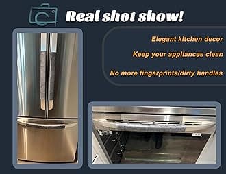 Set of 6 Refrigerator Door Handle Covers, Washable Velvet Fabric Appliance Handle for Fridge Microwave Stove Dishwasher Catch Stains Dust Fingerprint Prevent Ice hot Hand (Wind Grey)