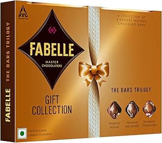 The Bars Trilogy - Chocolate Pack, 3 Assorted Large Luxury Chocolate Bars, Premium Packaged Gift Chocolate Box, Centre-Filled Bars, Best Chocolate Gift, 388g