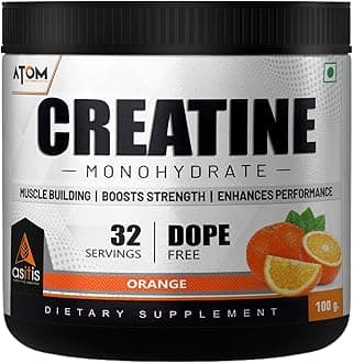 AS-T-IS Nutrition ATOM Creatine Monohydrate Powder 100G-32 Servings | Dope Free | Enhances Performance | Promotes Muscle Gains | Orange