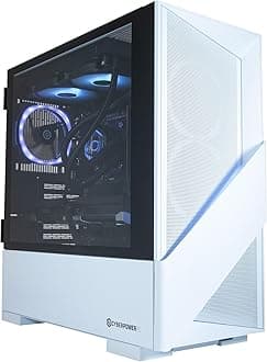 CyberPowerPC Luxe Gaming PC - Intel Core Ultra 7 265KF, AMD RX 9070 XT, 32GB RAM, 2TB NVMe SSD, 750W PSU, Windows 11, Liquid Cooling, Amethyst 360M Airflow White