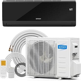 ROVSUN 12,000 BTU Mini Split Air Conditioner & Heater, 21 SEER2 115V Energy Saving Inverter Ductless Wall AC Unit with Pre-Charged Condenser, Heat Pump & Installation Kit, Black