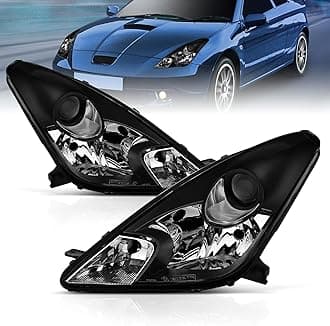 AmeriLite Headlights Black for Toyota Celica - Passenger and Driver Side