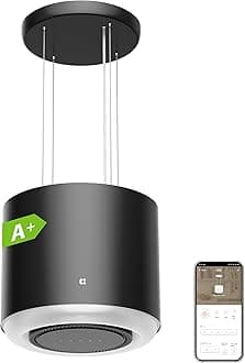 Ciarra Island Cooker Hood 48cm 550m³/ h Airflow CBCB4838 WiFi APP Touch Control Ceiling Hood 4-Speed with Booster Recirculating Kitchen Extractor Fan