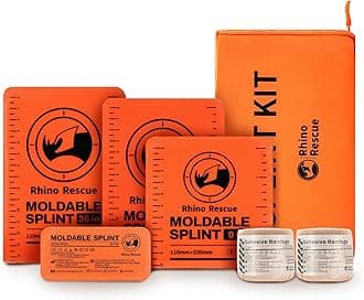 RHINO RESCUE First Aid Splint 36" X 4.3" Orange-Gray, Keep Bones in Position (6, Splint Bundle)