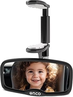 Forward-Facing Baby Car Mirror - Clip-On Car Mirror for Baby, Forward Facing Car Seat Mirror, 100% Shatterproof & Shakeproof Baby Mirror for Car, Car Seat Mirror for Baby, Baby Travel Gear