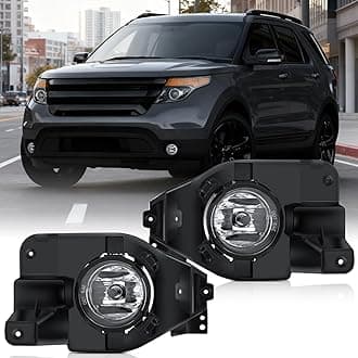 Nilight Fog Lights Assembly Compatible with 2013 2014 2015 Ford Explorer w/H11 12V 55W Bulbs Clear Lens Driver and Passenger Side