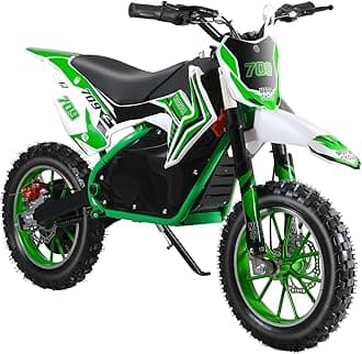 Kids Electric Dirt Bike,Children Motocross Bike Off Road Mini Motorcycle 36V 500W Motor Mechanical Disc Brakes 25KM/H High Speed Chain 10 Inches Wheels Dirt Bikes for Kids 8-14 (Green1)