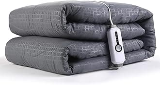 SUNNY HEAT Electric Mattress Pad Twin Size 39"x75", 4 Heating Levels & 10 Hour Auto Shut Off, Elastic Deep Pocket, Warm and Soft Comfort Fabric, Machine Washable, Grey