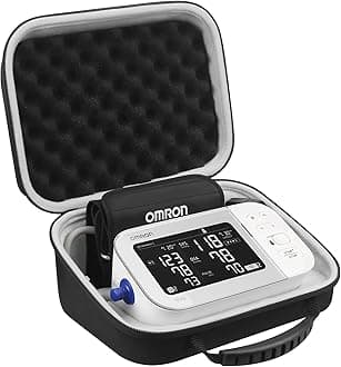 BOVKE Hard Carrying Case for OMRON Platinum BP5465 BP5450 / OMRON Gold BP5360 BP5350 Upper Arm Blood Pressure Monitor, Extra Room fits Upper Arm Cuff and AC Adapter, Black (NOT for BP7450)
