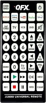 REM-115 8 in 1 Large Jumbo Universal Remote Control for RCA, Sony, Philips, Samsung, GE, Zenith, Panasonic, Sharp, Toshiba, Daewoo, Hitachi, Sanyo, LG, JVC, Mitsubishi, Emerson, Magnavox