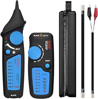 - Network Cable Tester RJ45 RJ11 Wire Tracker Telephone Line Tester LAN TV Electric Line Finder Toner Network Cable Collation Continuity Checker with Flashlight