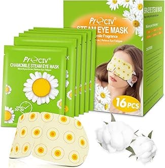 16 Packs Steam Eye Masks for Dry Eyes Heating Eye Mask Warm Compress for Eyes Relief Stress, Eye Fatigue Travel Essential Self Heating Moist Sleep Mask SPA Accessories