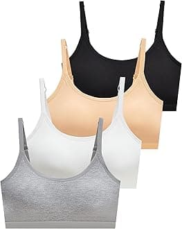 Sport Crop Cami Bras for Teens & Training Girls Bras with Adjustable Straps