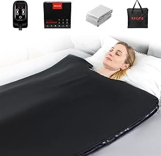 Portable Infrared Sauna Blanket, Detox & Relaxation at Home, Adjustable Timer 20-60 Min, Temperature Range 95-167℉, 6 ft x 2.6 ft, Durable PU Leather Cover