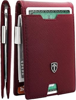 TRAVANDOAirTag* Wallet Mens Wallet with Money Clip Air Tag Wallet Card Holder RFID Blocking Bifold Gifts for Men