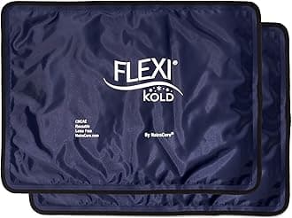 FlexiKold 2 Gel Ice Packs (Standard Large: 10.5" x 14.5") Ice Packs for Injuries Reusable, Back Pain Relief, Knee Ice Pack Wrap, After Surgery, Ice Pack for Knee, Shoulder – 2PK