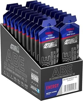 Applied Nutrition ABE Pre Workout Gel - All Black Everything Pre Workout Gel, Energy & Physical Performance with Citrulline, Creatine, Beta Alanine (20 x 60ml Gels) (Energy Flavour)