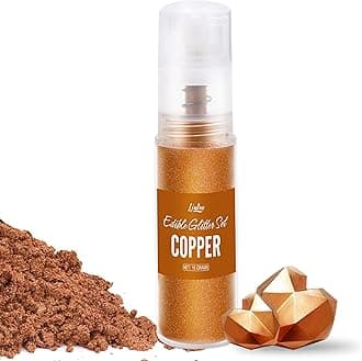 Edible Glitter Spray - 10g Edible Luster Dust Metallic Food Grade Coloring Glitter for Drinks, Cake Decorating, Baking - Edible Dust Powder Shimmer Dusting Powder for Icing, Chocolate, Candy (Copper)