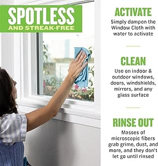 E-Cloth Window Cleaning Pack, Microfiber Glass Scrubbing Cloth & Polishing Cloth (Set of 2), Blue