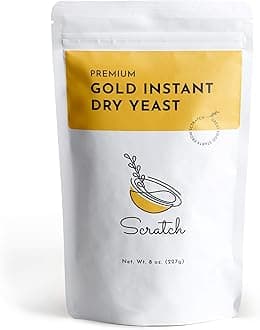Scratch Gold Yeast - Instant Dry Yeast for a Rapid Rise - Add Straight to Dry Mix - Perfect for Making Bread, Bread Machines, Pizza Dough, Crusts & More - (Gold 8oz) (1 Packet)