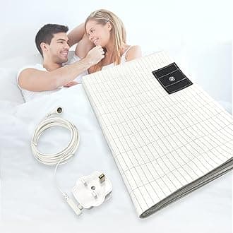 Grounding Bed Sheet, Grounding Earthing UK, Grounding Mat with 10% Silver Fiber & 90% Organic Cotton, Natural Wellness and Healthy Earth Energy Mat (Queen-153×203cm)