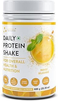Mypro Sport Nutrition Daily Protein Shake 118 kcal Calories,25 Vitamin,Minerals & 7 Herbs,Provide Energy,Support Immunity & bone Health-For Men & Women Mango Flavor -800Gm-80 Servings