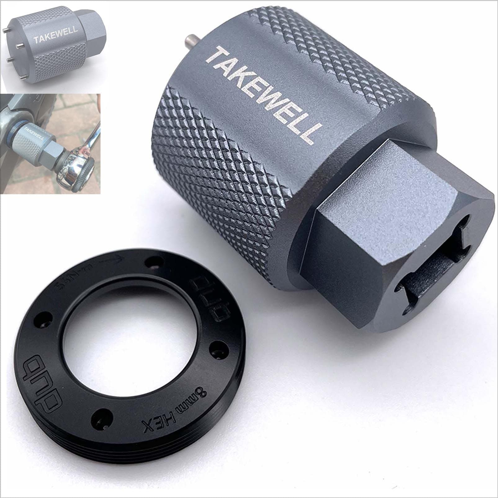 Dub Crank Arm Cap + Dub Crank Arm Cap Installation Tool for SRAM DUB/BB30, Pin Spanner Puller Tool for SRAM Dub Self-Extracting Crank Bolt Cap [ 1 Cap + 1 Tool ].