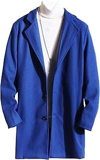 JEShifangjiusu Men'S Trench Coat Long Wool Coat Winter Classic Overcoat Top Pea Coat Casual Business Cotton Blend Jacket