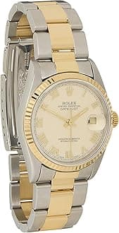 RolexPre-Loved Stainless Steel & 18K Yellow Gold Datejust 16233 36mm, Cream
