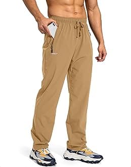 Pudolla Men's Workout Athletic Pants Elastic Waist Jogging Running Pants for Men with Zipper Pockets