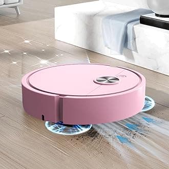 Smart Robotic Vacuum Cleaner, 3-in-1 Automatic Sweeping, Mopping & Self-Emptying for Hardwood Floors, Carpets & Pet Hair (Pink)