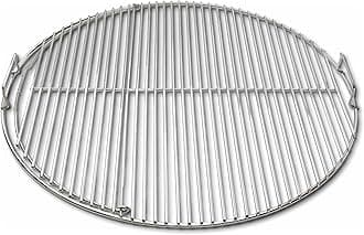 SnS Grills Slow ‘N Sear Easy Spin Charcoal Grill Cooking Grate, 2-Zone Stainless Steel Hinged Replacement - Tailgating & Backyard Cooking - 24” Inches