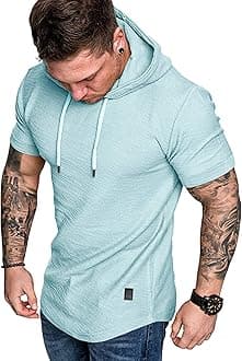 Mens Fashion Athletic Hoodies Sport Sweatshirt Solid Color Fleece Pullover, Sky Blue1, M